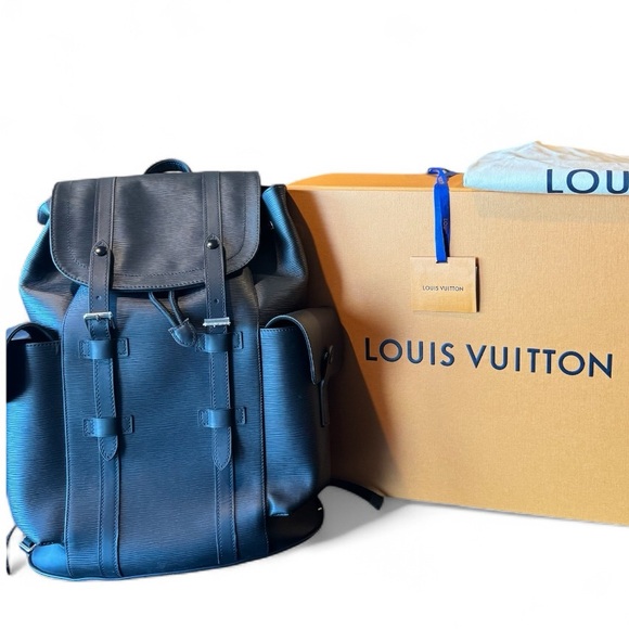 Louis Vuitton Christopher MM Backpack – Black Epi Leather, Full Set - Picture 1 of 14